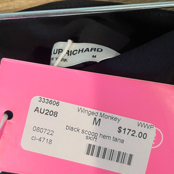 NWT Amanda Uprichard Tana Curved Hem Black Mini Skirt (Size M) - Picture 8 of 8